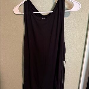Black Sleeveless Tank Top with lace up sides